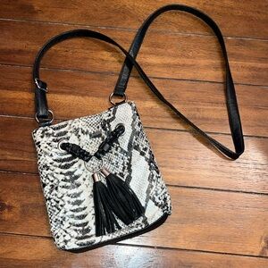Faux Snake Skin Satchel Bag from BUENO